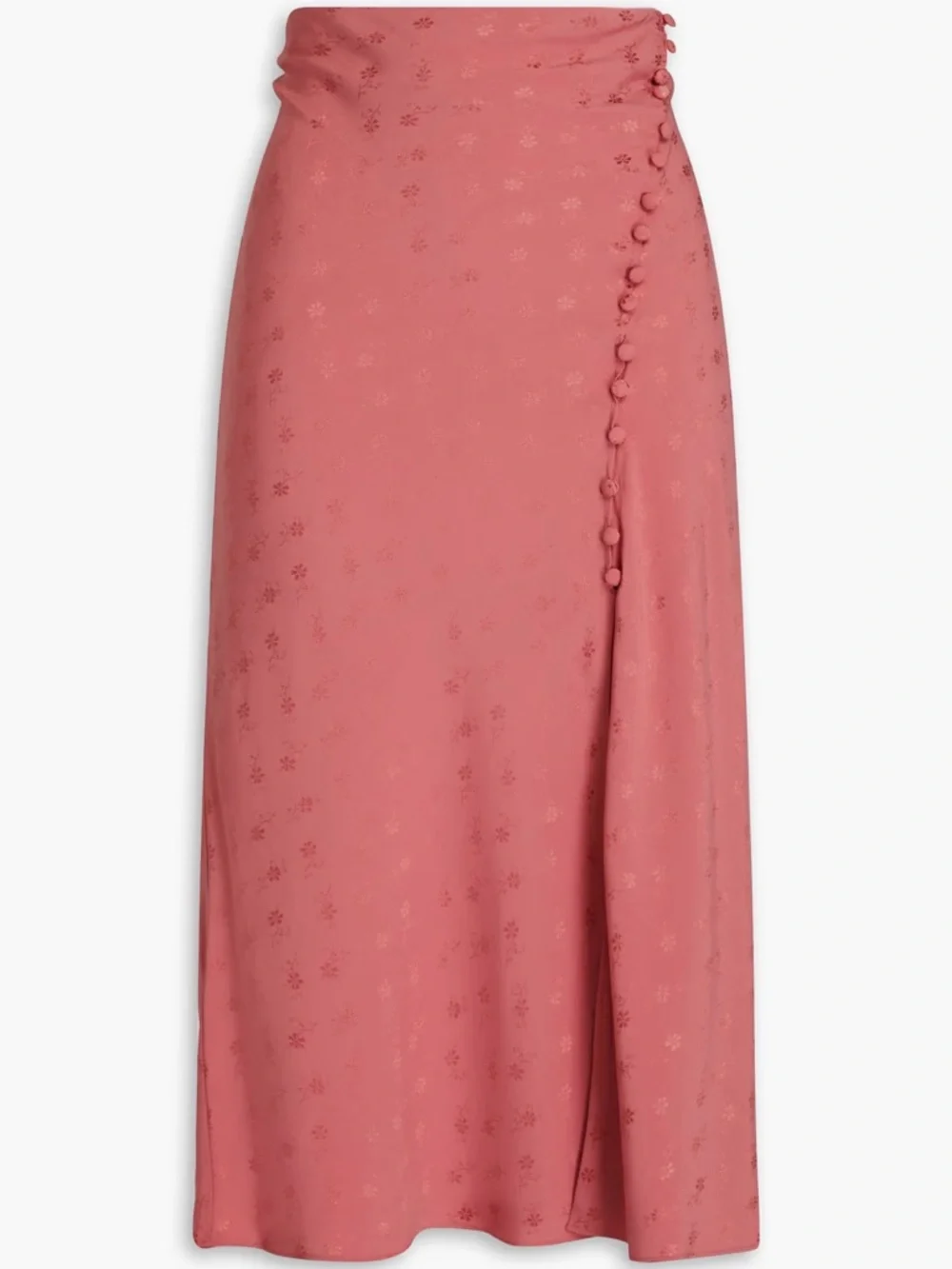 Veronica Beard Frankonia Coral Midi Skirt with Side Button Detail